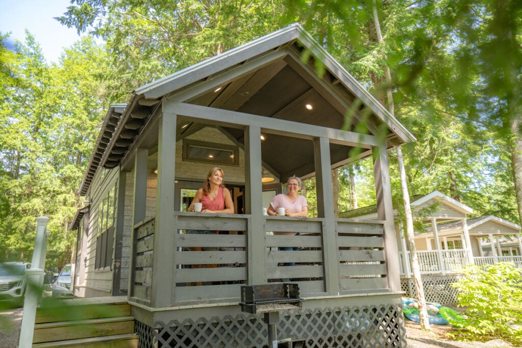 Lakeside cabin rental at Point Sebago Resort in Maine.