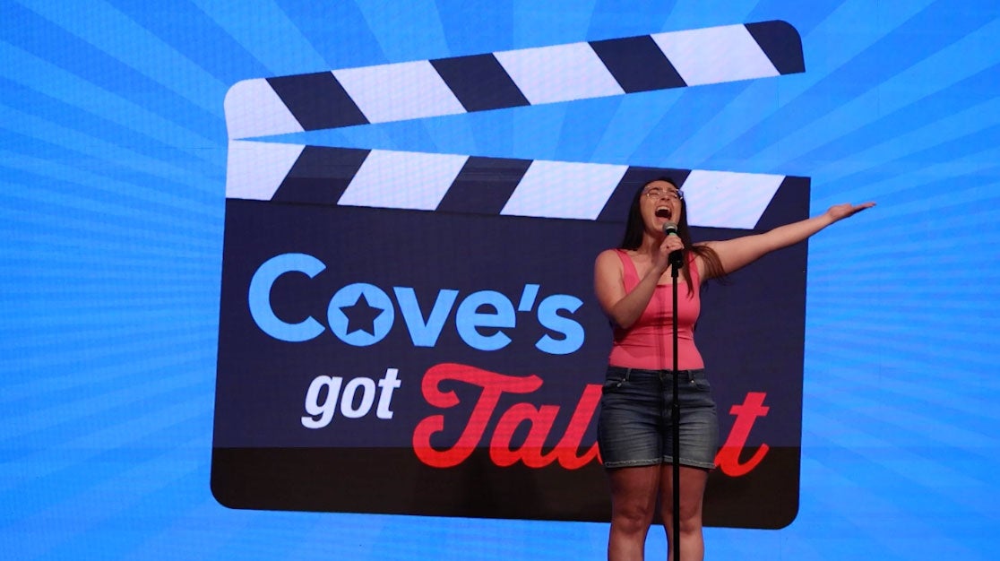 Olivia Freni wins Cove's Got Talent at Point Sebago Resort in Casco, Maine.