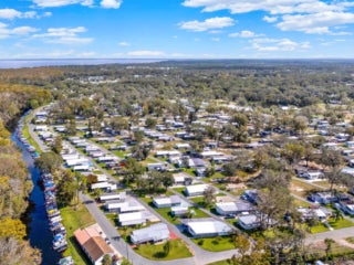 Aerial view at Holiday RV Park in Leesburg, Florida.
