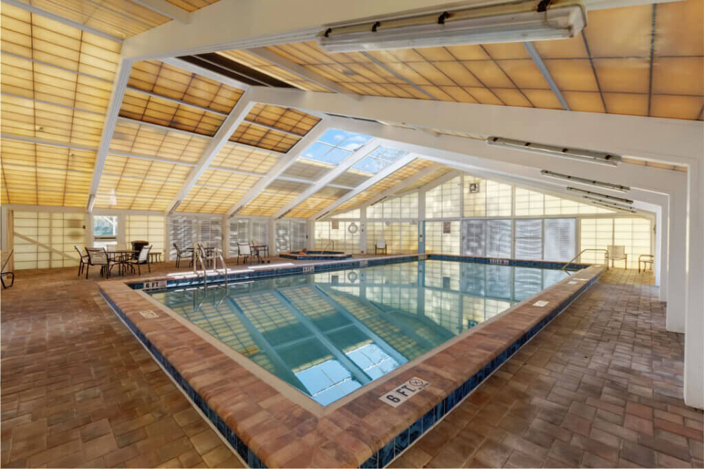 Indoor swimming pool for guests and residents at Holiday RV Park in Leesburg, Florida.