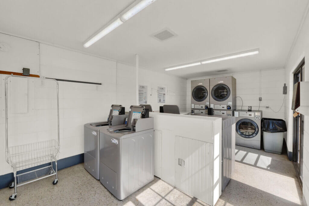 Laundry room at Holiday RV Park in Leesburg, Florida.