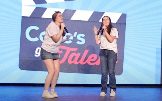 Maddie Aucoin & Kat Uhtmann compliment each other in this duet of Wouldn't Change a Thing by Demi Lovato during Cove's Got Talent at Point Sebago Resort.