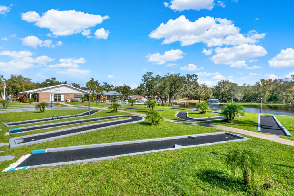 Miniature golf at Holiday RV Park in Leesburg, Florida.