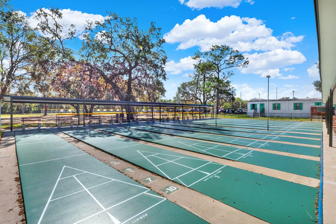 Shuffleboard at Holiday RV Park in Leesburg, Florida.