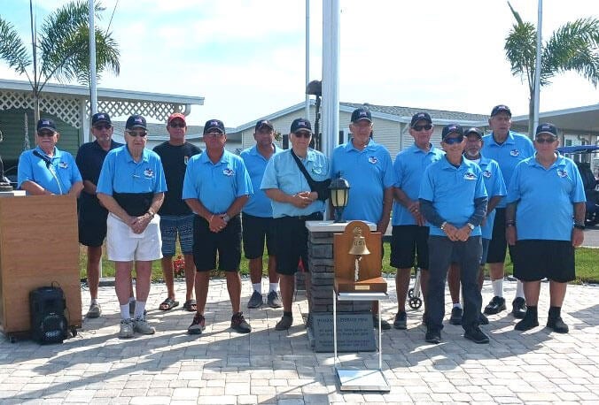 Veterans at the memorial park at The Meadows retirement community ion Tarpon Springs, FL.