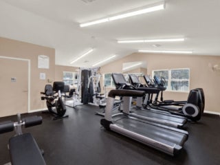 Fitness center at Holiday RV Park in Leesburg, Florida.