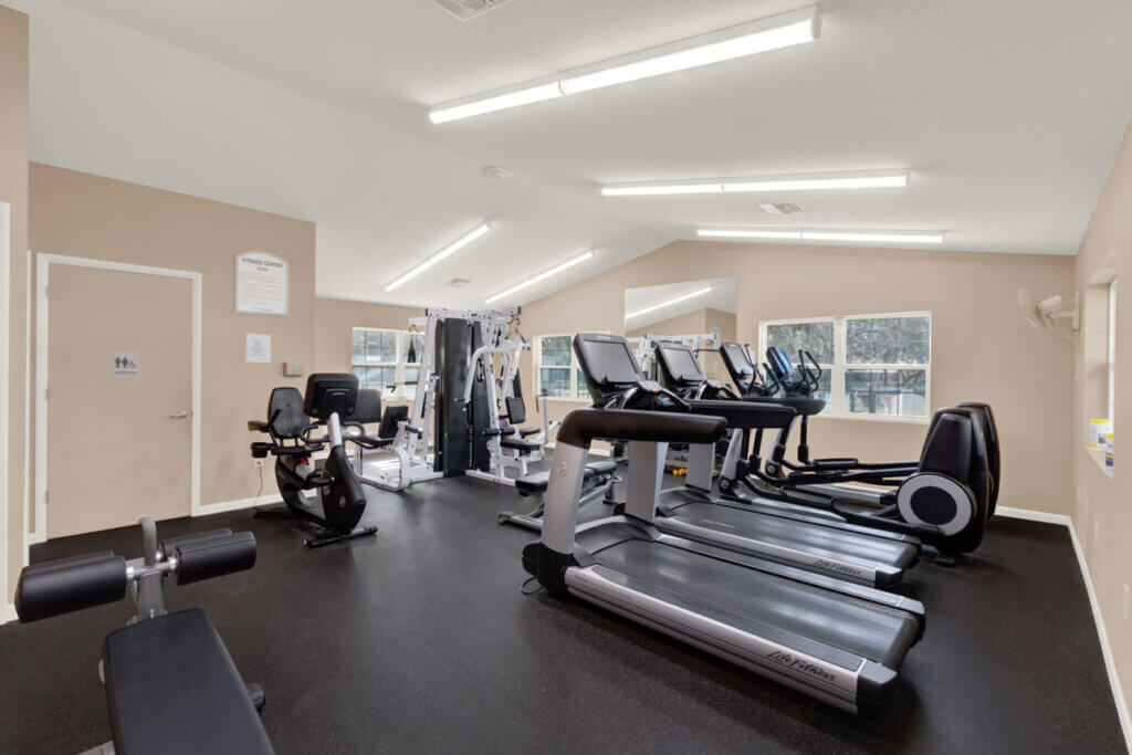 Fitness center at Holiday RV Park in Leesburg, Florida.