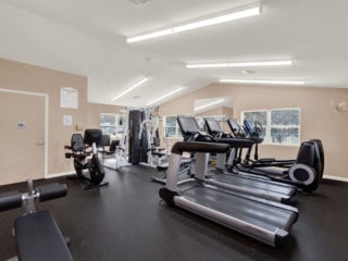 Fitness center at Holiday RV Park in Leesburg, Florida.