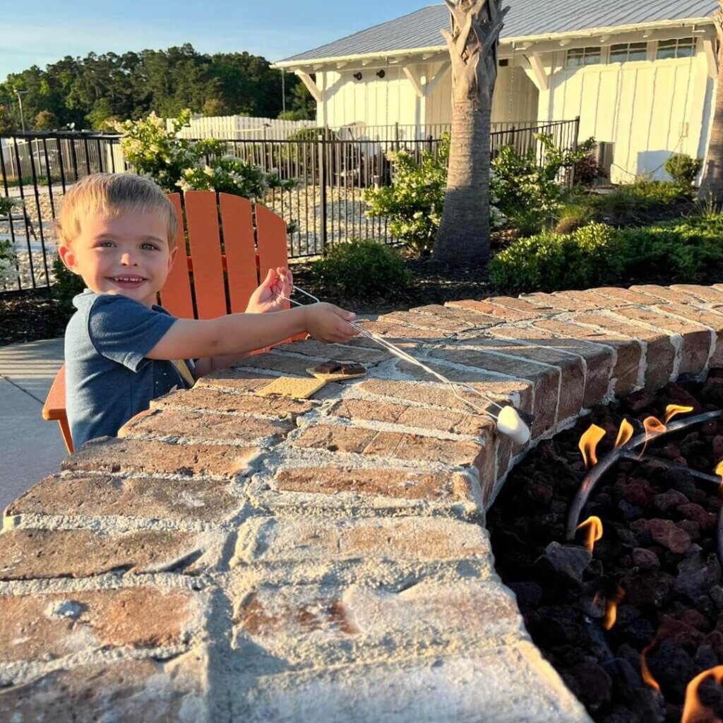 S'mores by the fire at CreekFire RV Resort