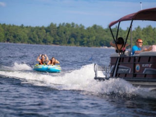 Tubing on Sebago Lake near Point Sebago Resort in Maine
