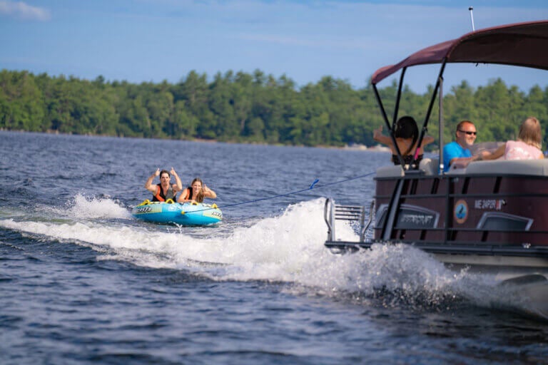 Tubing on Sebago Lake near Point Sebago Resort in Maine