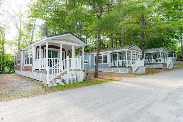 Premium Maine campground cabins at Point Sebago Resort.