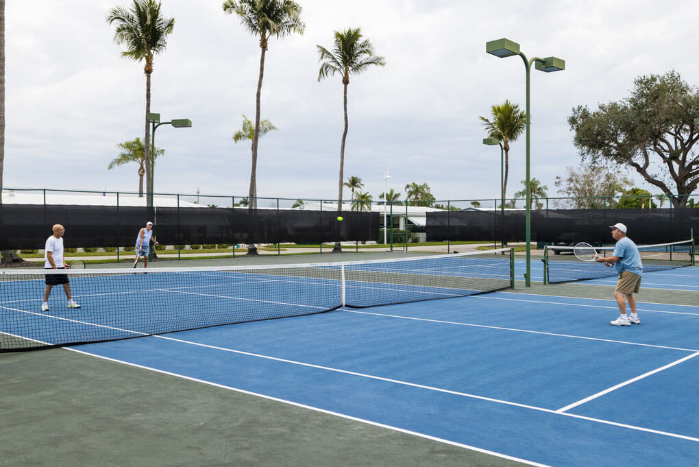 Tennis courts at Jamaica Bay Village in Fort Myers, Florida.