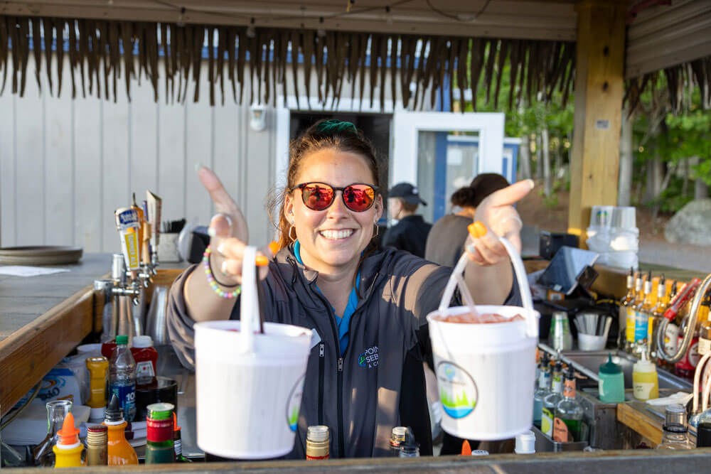 Tiki Bar buckets filled at Point Sebago Resort in Casco, Maine.