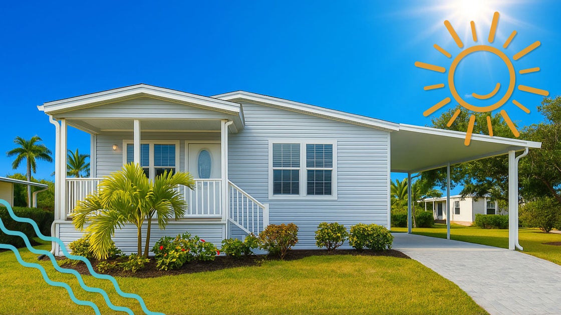 Manufactured home in Fort Myers, Florida at Jamaica Bay Village.