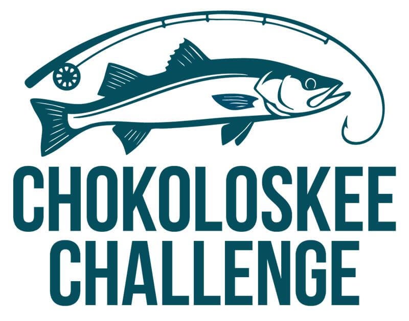 A logo of fishing pole drapped over a fishing with the words "Chokoloskee Challenge"
