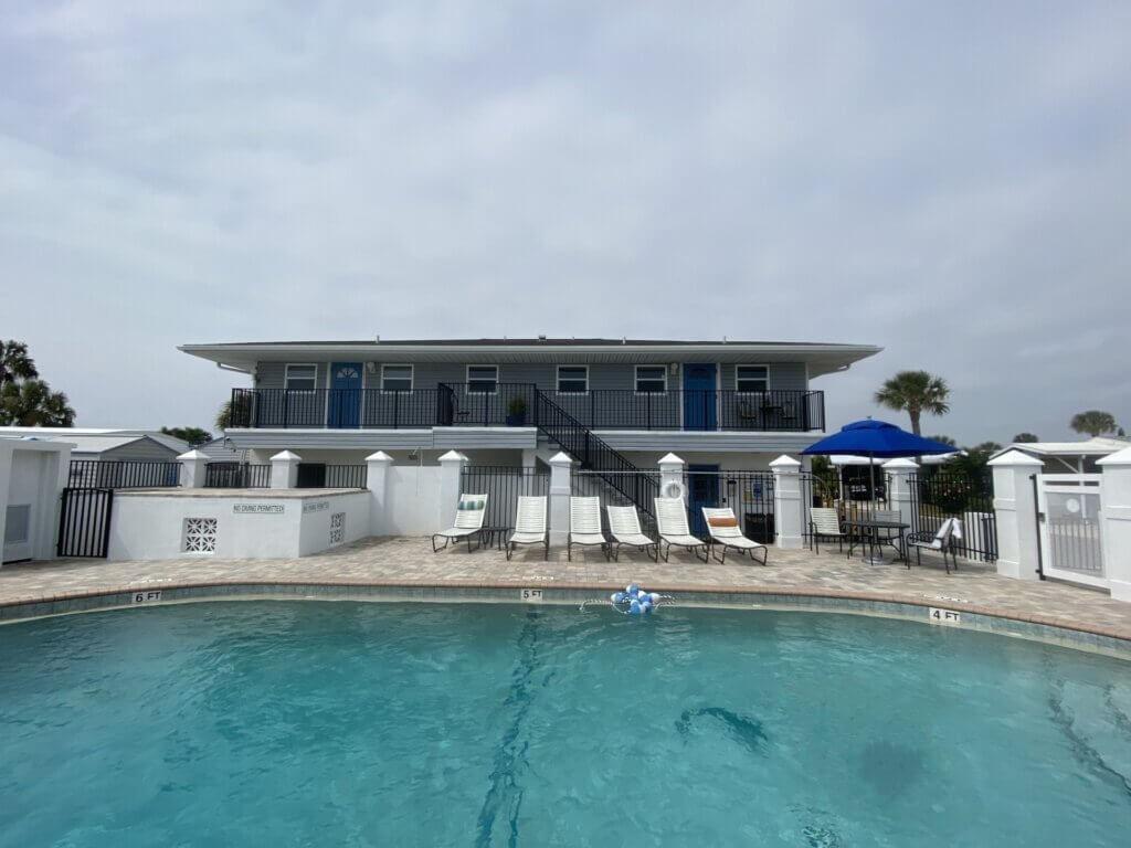 Apartment looking rental units available overlooking the pool