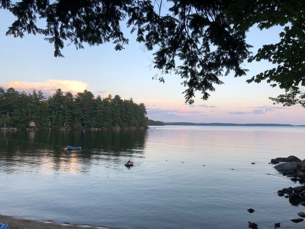 View of Sebago Lake in Maine.