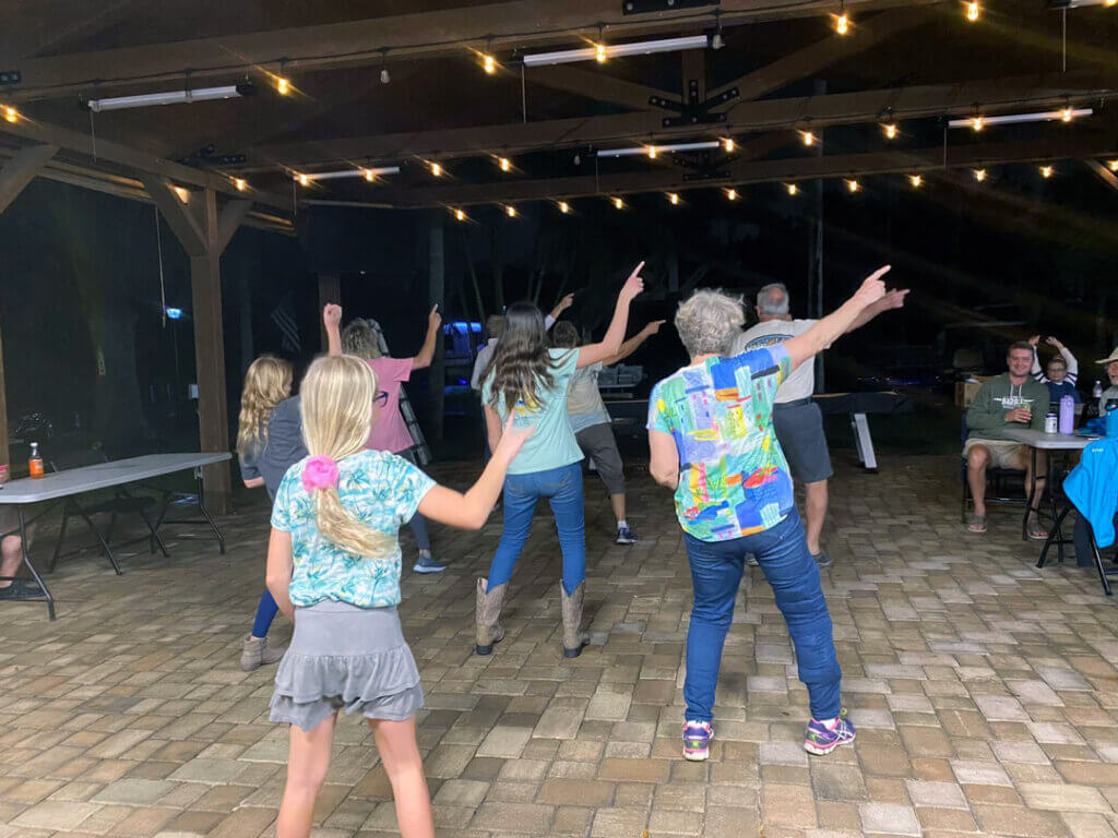 guests at Blueway line dancing.