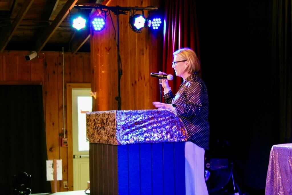 Shay Yates presenting at the Point Sebago Resort Resident&#039;s Choice Awards.
