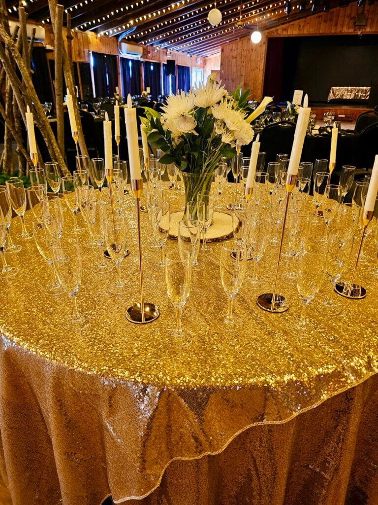 Champagne flutes at the Point Sebago Resort Resident&#039;s Choice Awards.