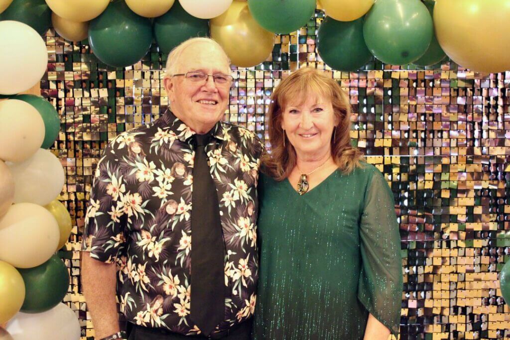 Couple posing before the Point Sebago Resort Resident&#039;s Choice Awards.