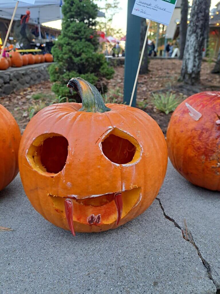 Pumpkin Carving Contest at Point Sebago Resort on Sebago Lake in Maine.
