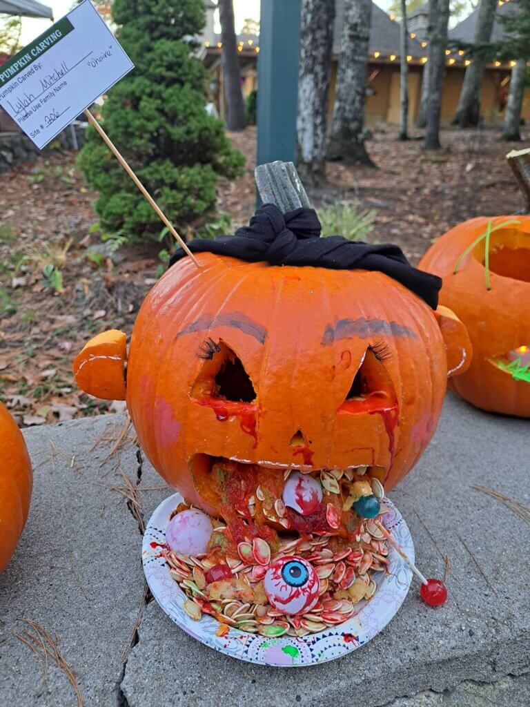 Pumpkin Carving Contest at Point Sebago Resort on Sebago Lake in Maine.