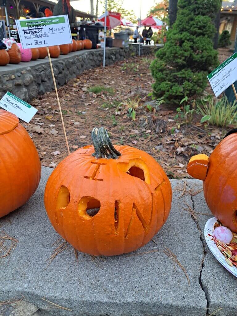 Pumpkin Carving Contest at Point Sebago Resort on Sebago Lake in Maine.