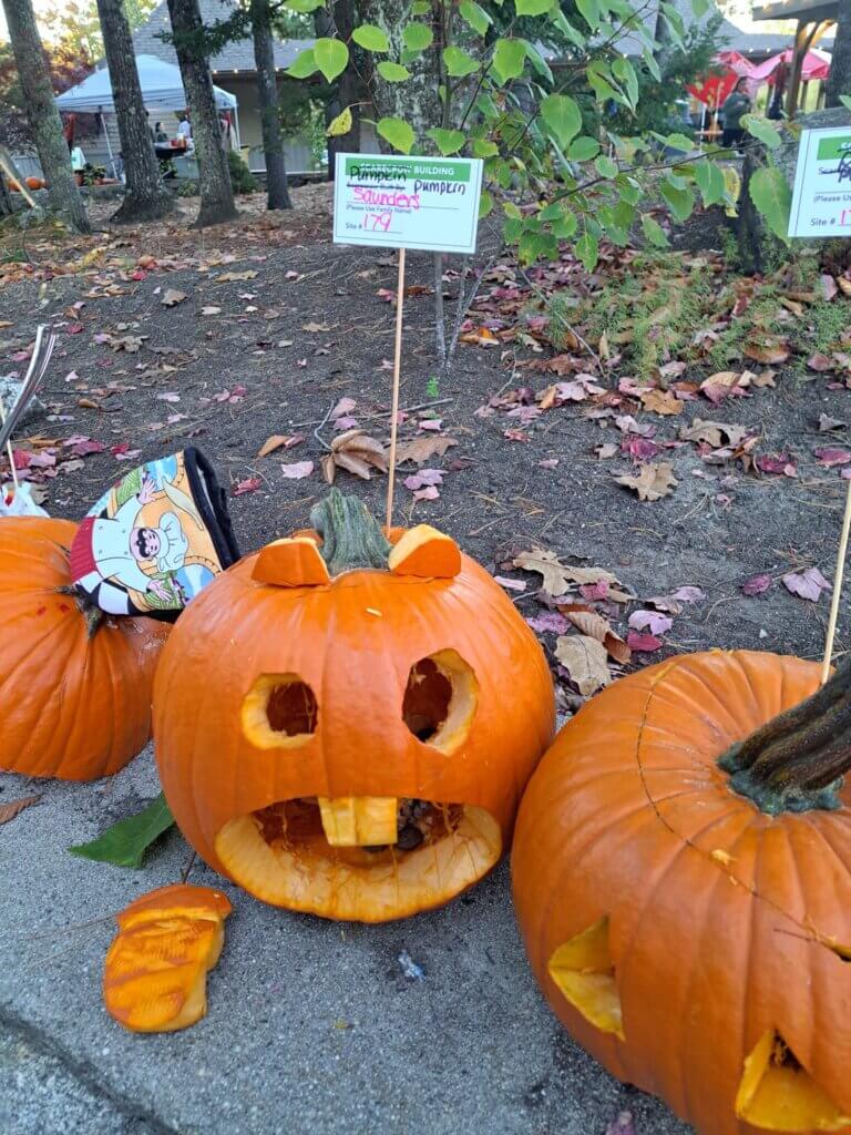 Pumpkin Carving Contest in Maine at Point Sebago Resort.