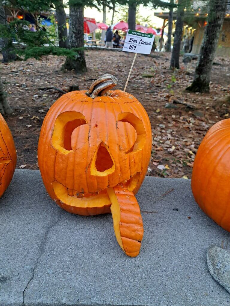 Pumpkin Carving Contest in Maine at Point Sebago Resort.