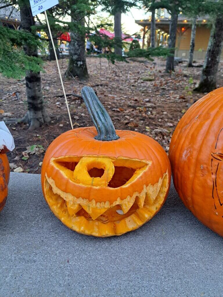 Pumpkin Carving Contest in Maine at Point Sebago Resort.