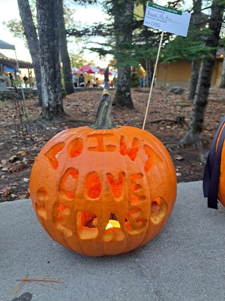 Pumpkin Carving Contest in Maine at Point Sebago Resort.