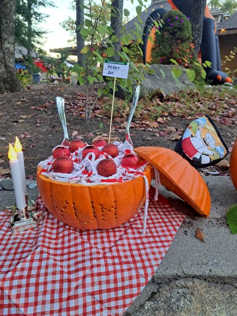 Pumpkin Carving Contest in Maine at Point Sebago Resort.