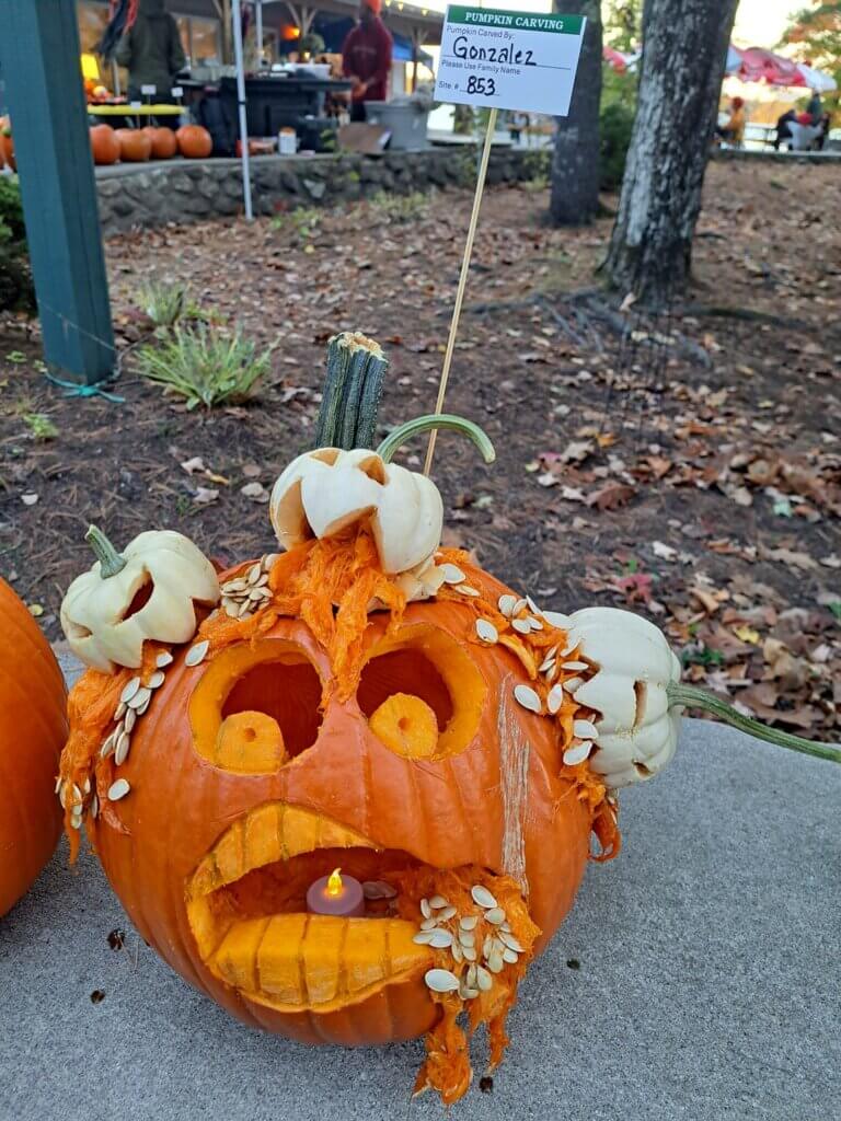 Pumpkin Carving Contest in Maine at Point Sebago Resort.
