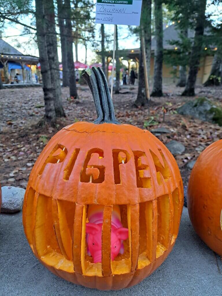 Pumpkin Carving Contest in Maine at Point Sebago Resort.
