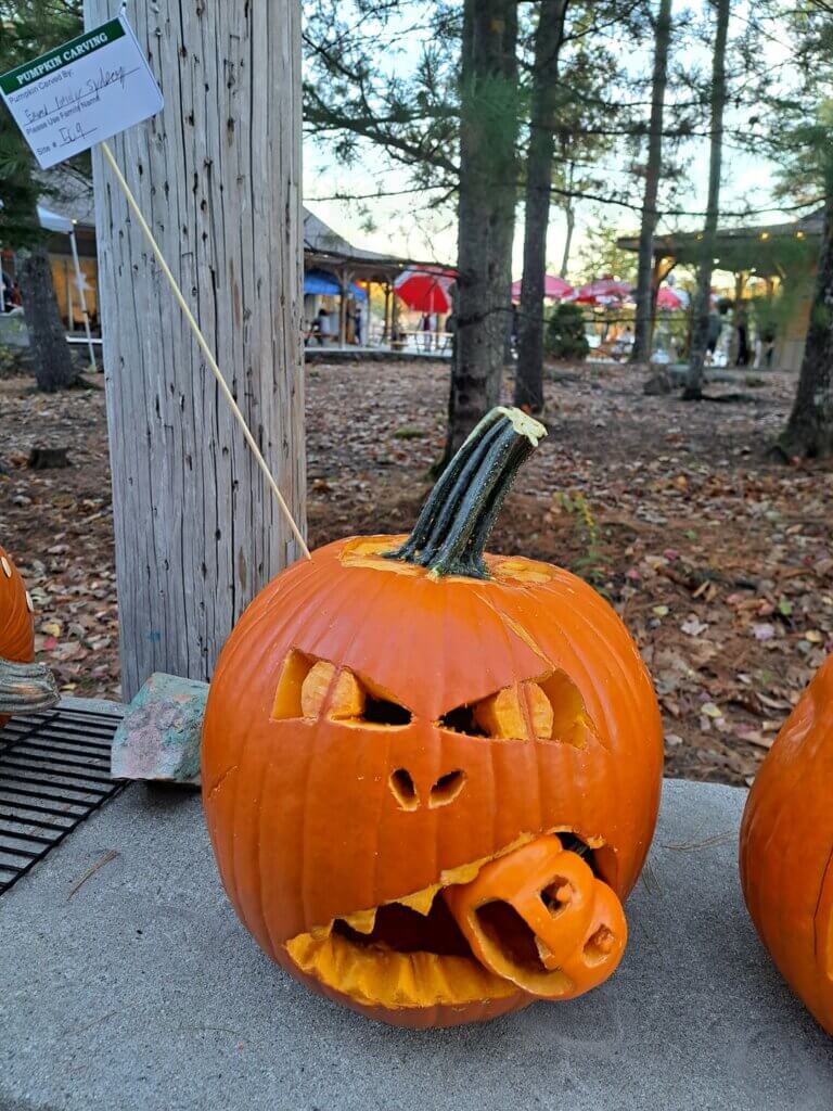 Pumpkin Carving Contest in Maine at Point Sebago Resort.