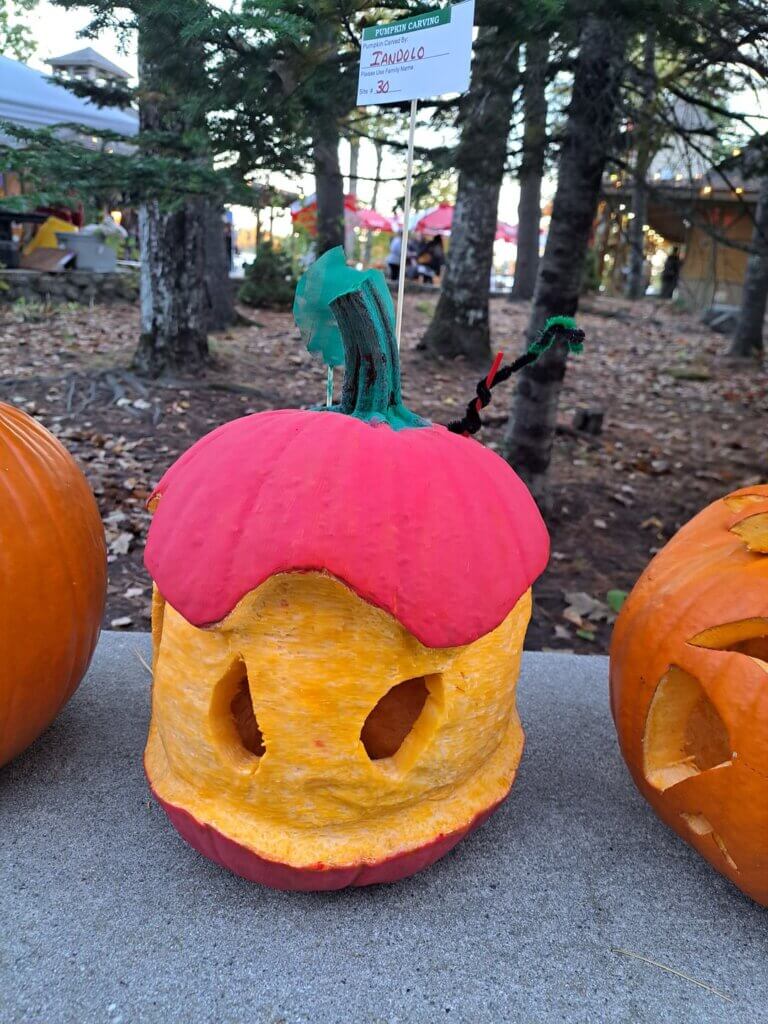Pumpkin Carving Contest in Maine at Point Sebago Resort.