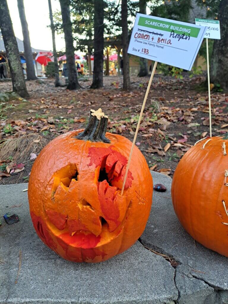 Pumpkin Carving Contest in Maine at Point Sebago Resort.