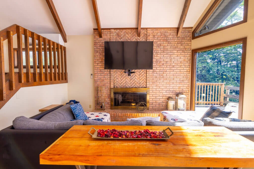 Island Lodge Main Floor Living Room Fireplace