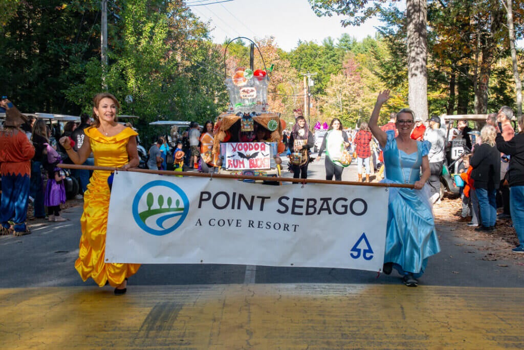 Lynne Harris in the Halloween Parade at Point Sebago Resort in Maine. Photo courtesy of Dave Rando Photography.