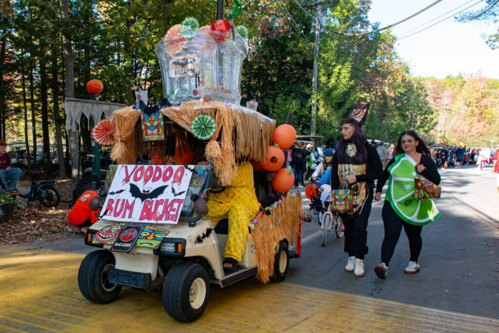 Point Sebago Halloween - October 11, 2025-11 Voodoo Rum Bucket in the Halloween Parade at Point Sebago Resort in Maine. Photo courtesy of Dave Rando Photography.