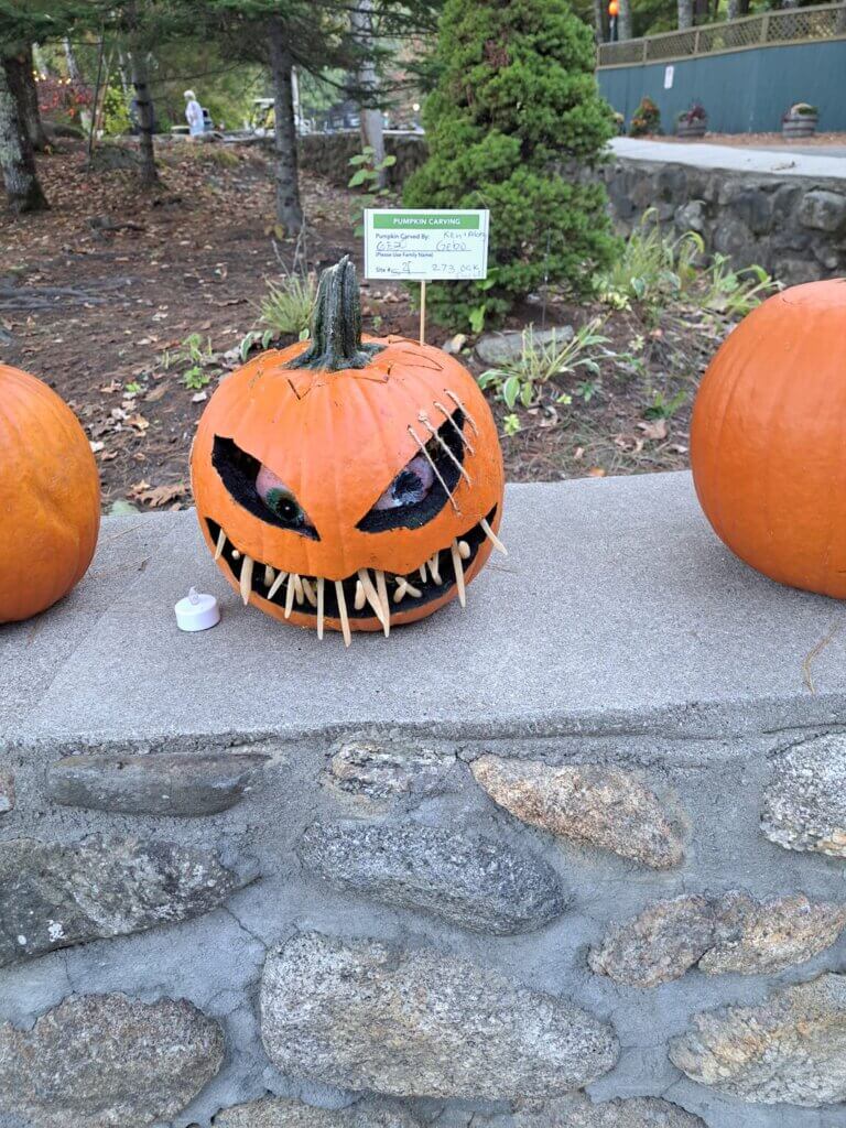 Pumpkin carving contest at Point Sebago Resort in Maine.