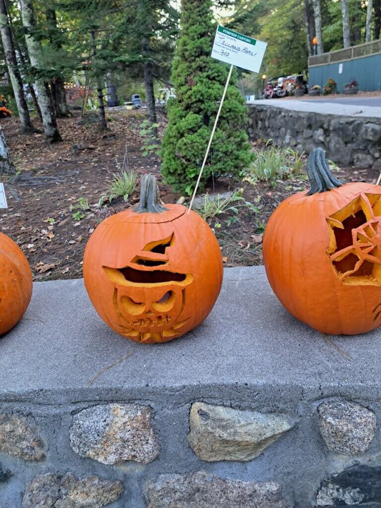 Pumpkin carving contest at Point Sebago Resort in Maine.