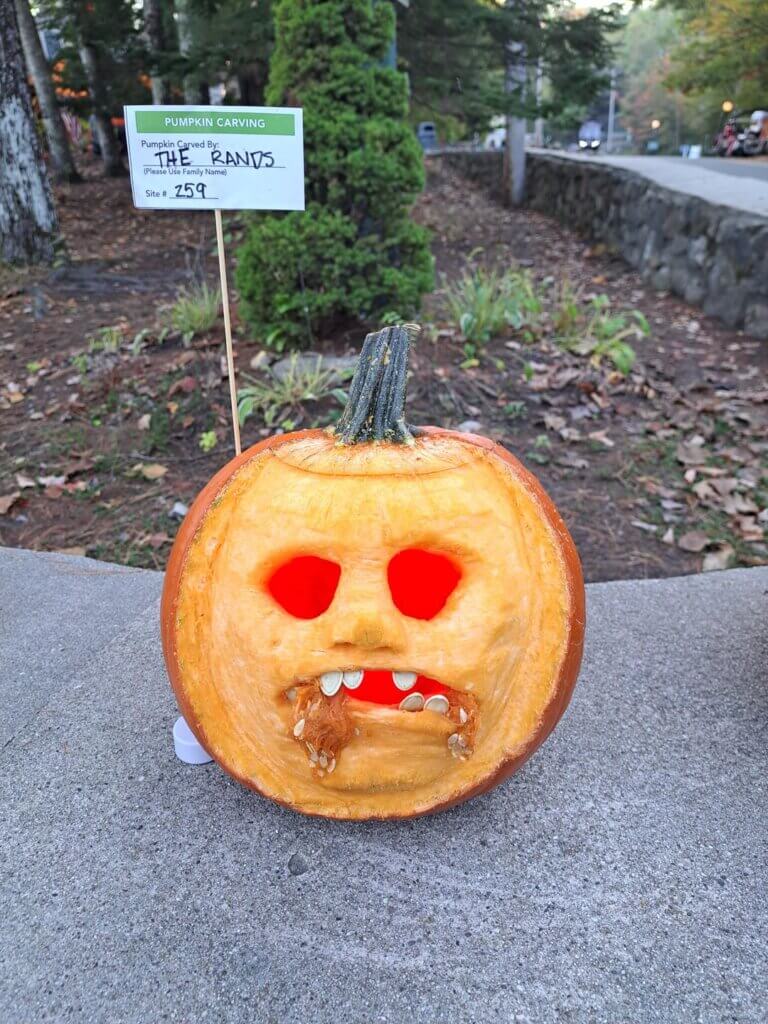 Pumpkin carving contest at Point Sebago Resort in Maine.