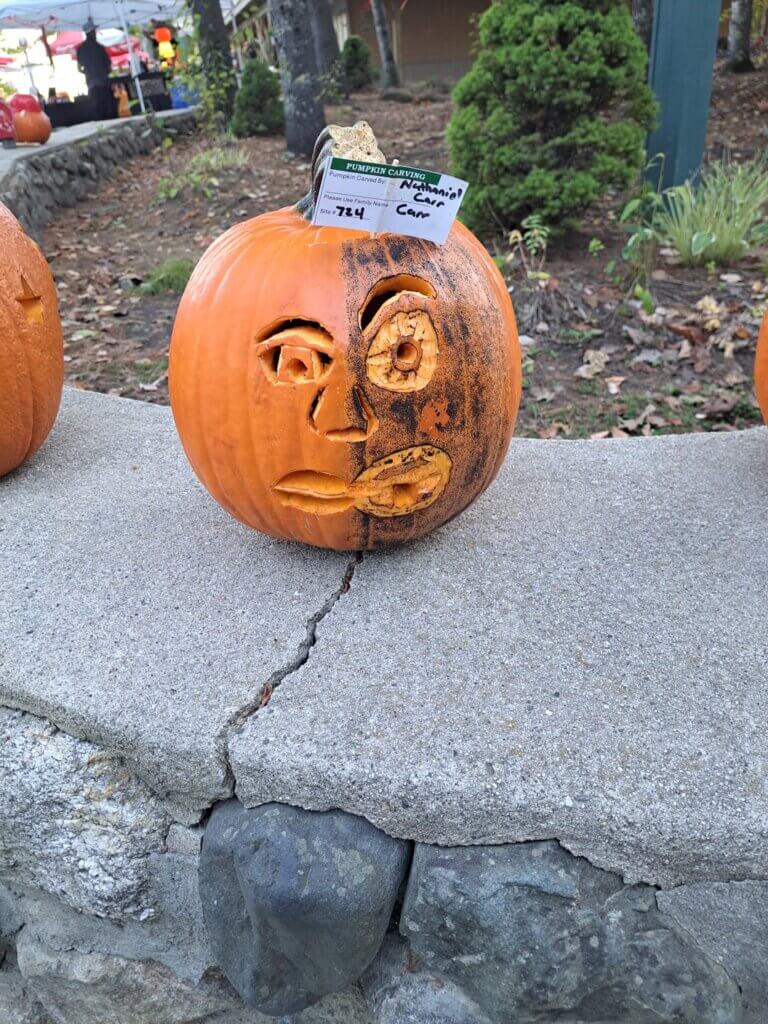 Pumpkin carving contest at Point Sebago Resort in Maine.