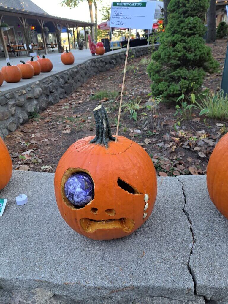 Pumpkin carving contest at Point Sebago Resort in Maine.