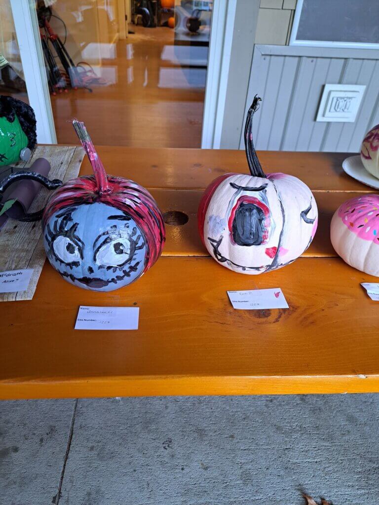 Pumpkin painting contest at Point Sebago Resort in Maine.