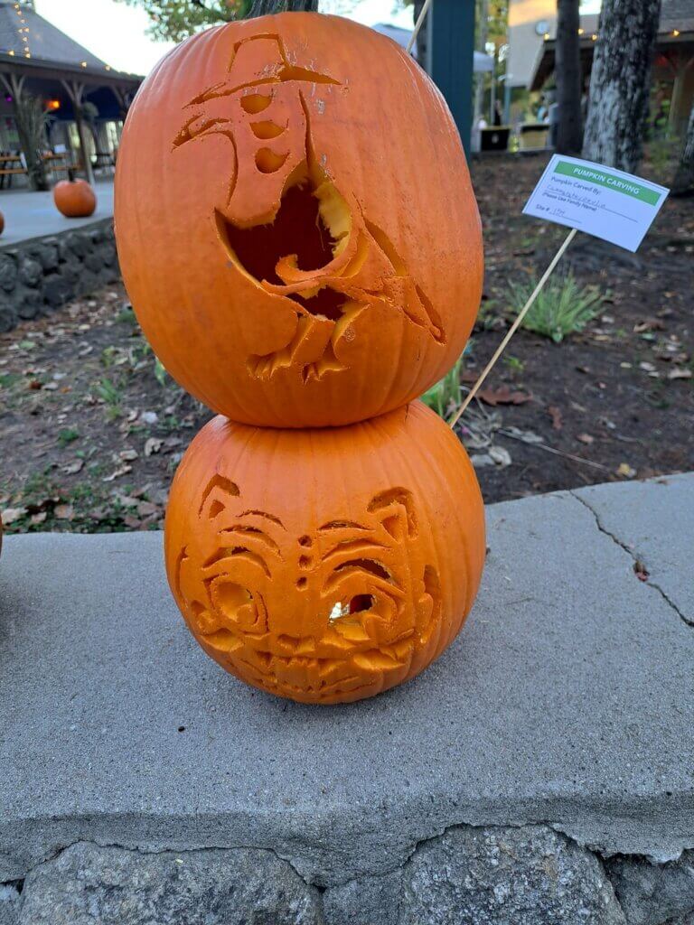 Pumpkin carving contest at Point Sebago Resort in Maine.
