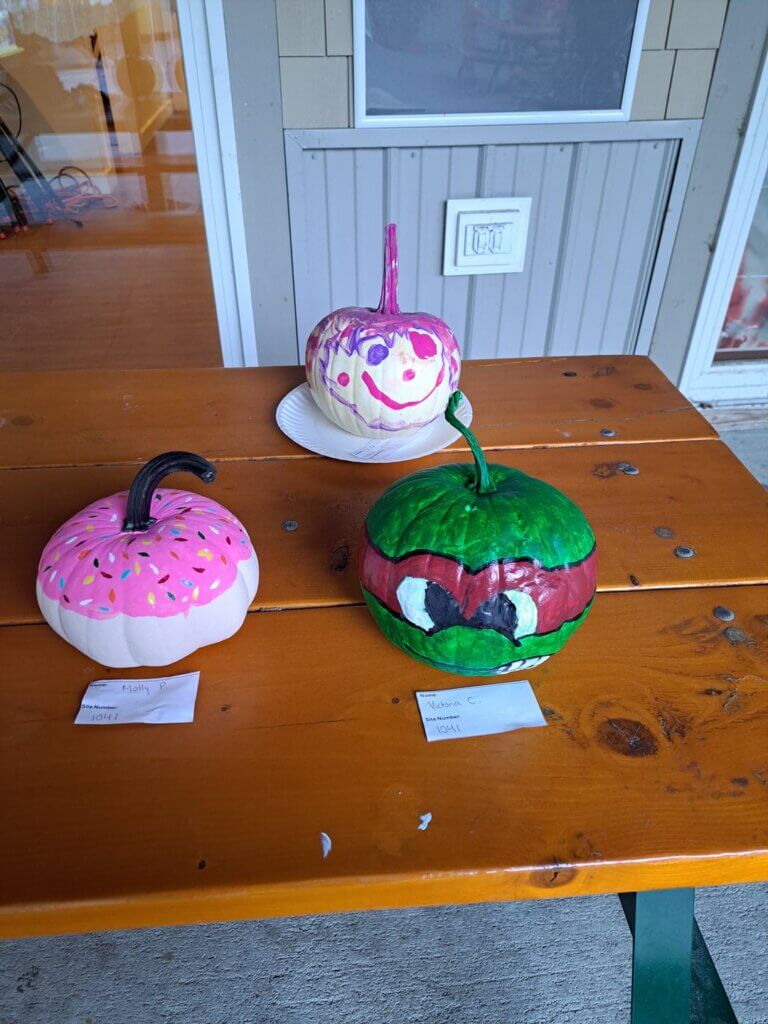 Pumpkin painting contest at Point Sebago Resort in Maine.